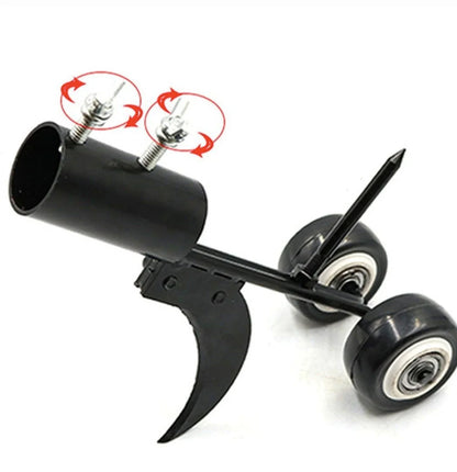 Versatile gardening tool with long prongs for easy weed removal and soil aeration in yards and lawns