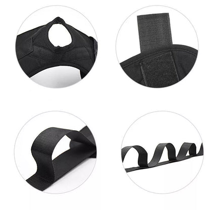 Easy Buckle Yoga Stretcher in black, compact and lightweight for fitness anywhere