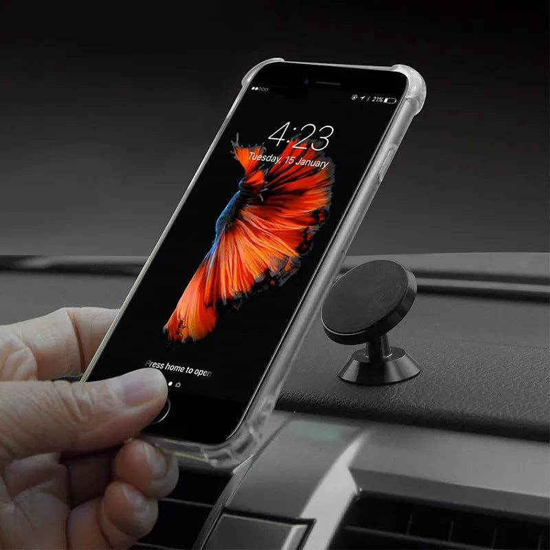 Universal magnetic car phone holder in black silver or gold for Apple Samsung Huawei Xiaomi smartphones
