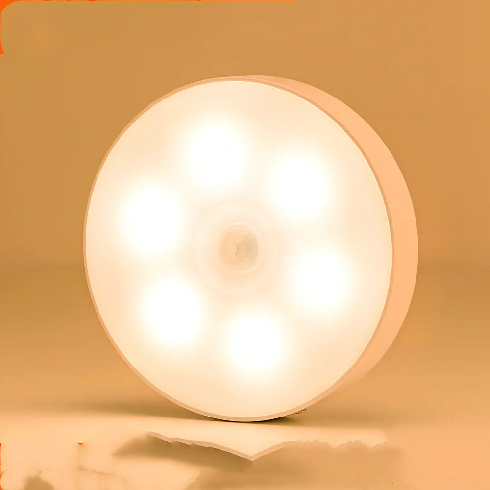 Compact motion sensor night light showing dual light options and 18×86mm dimensions