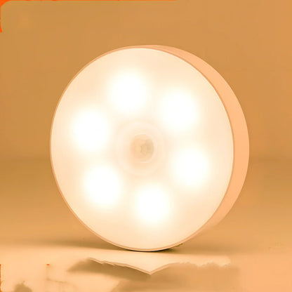 Compact motion sensor night light showing dual light options and 18×86mm dimensions