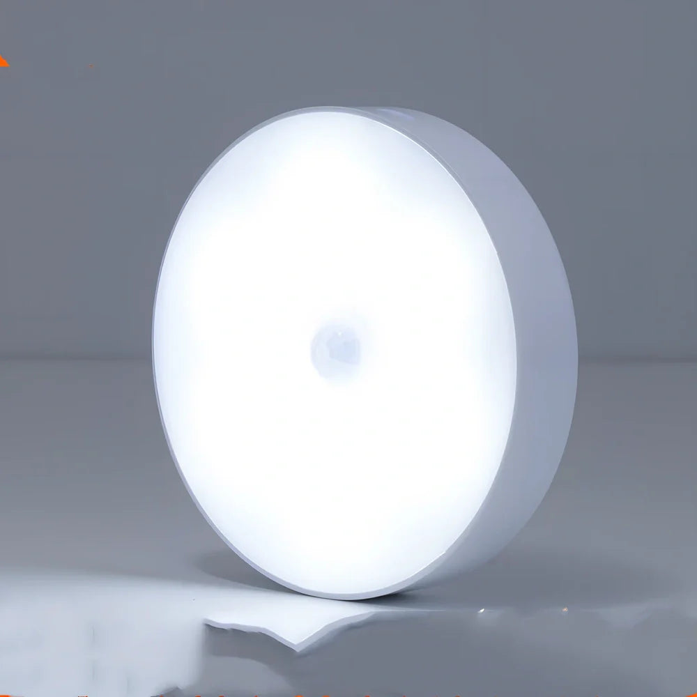 Compact motion sensor night light showing dual light options and 18×86mm dimensions