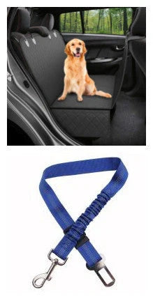 Dog car seat cover with view mesh and zipper for travel safety