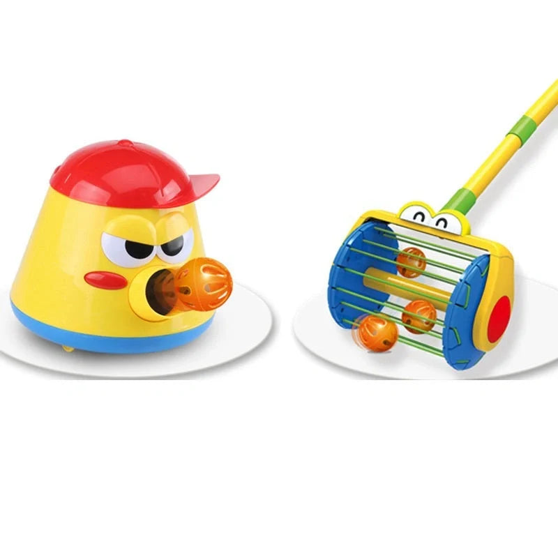 Cannonball Pot Car Toy with 360-degree movement and bell balls for interactive play