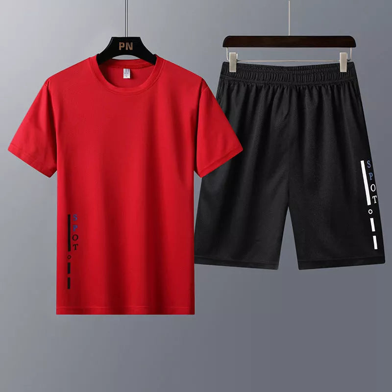 Korean style short-sleeved T-shirt and shorts sportswear set in multiple colors