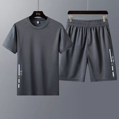 Korean style short-sleeved T-shirt and shorts sportswear set in multiple colors