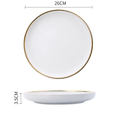 White bone china dinnerware set with 45% bone meal, 7 pieces from 3.5-inch to 10-inch plates