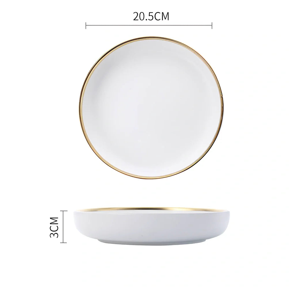 White bone china dinnerware set with 45% bone meal, 7 pieces from 3.5-inch to 10-inch plates