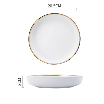 White bone china dinnerware set with 45% bone meal, 7 pieces from 3.5-inch to 10-inch plates
