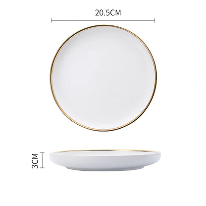 White bone china dinnerware set with 45% bone meal, 7 pieces from 3.5-inch to 10-inch plates
