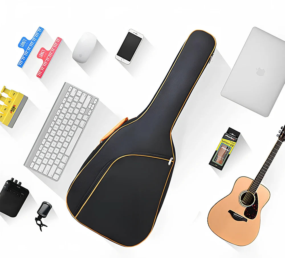 Universal A3 acoustic guitar bag with orange waterproof Oxford cloth and double shoulder straps
