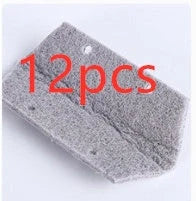 Window groove cleaning brush with comfortable grip and scouring pad head