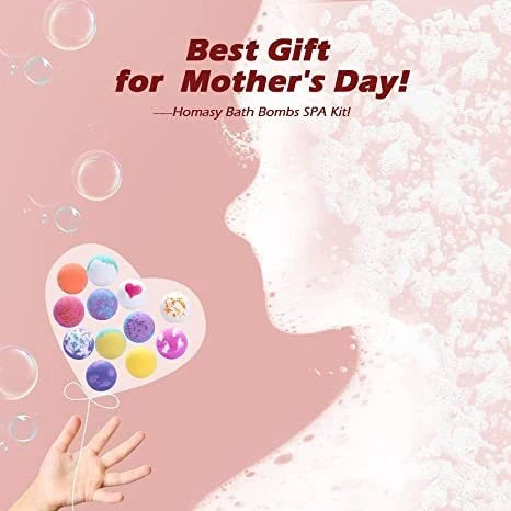 14-piece fragrant bath bombs gift box with shea butter and essential minerals for a spa-like bath experience