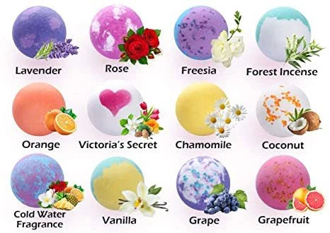 14-piece fragrant bath bombs gift box with shea butter and essential minerals for a spa-like bath experience
