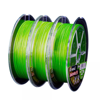 YGK PE Line 8 Series Fishing Line with fluorescent color for enhanced visibility