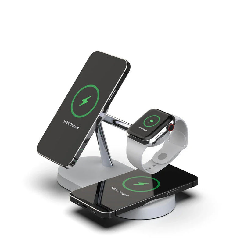 Premium 5-in-1 Wireless Charging Station with Magnetic Holder and Night Light