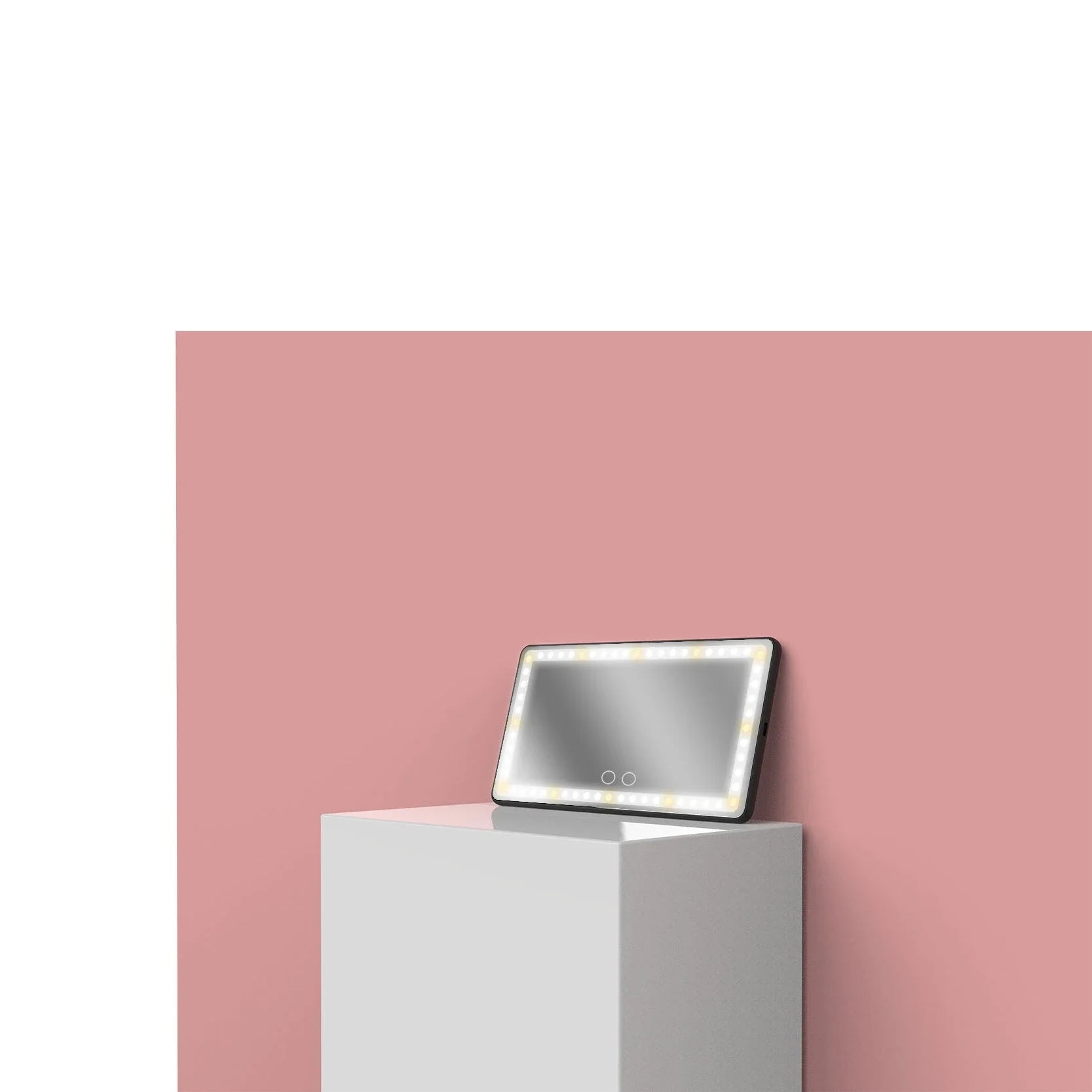 Illuminating car makeup mirror with silver-plated glass, 21 LED lights, and adjustable brightness for flawless on-the-go makeup application