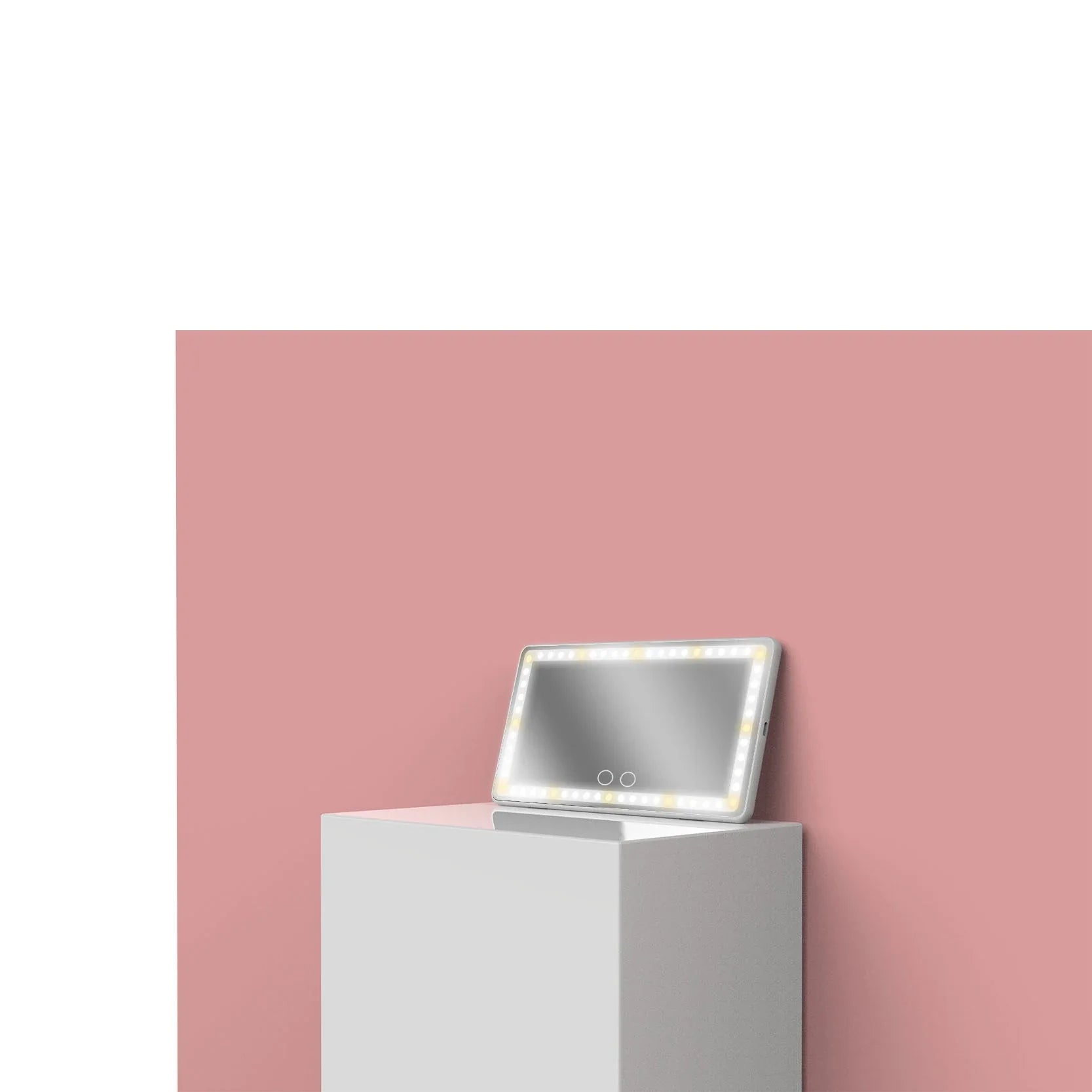 Illuminating car makeup mirror with silver-plated glass, 21 LED lights, and adjustable brightness for flawless on-the-go makeup application