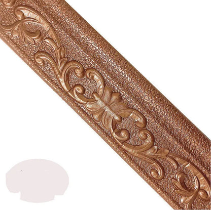 Self-adhesive waistline decorative border skirting line with grid pattern in living room setting showing anti-fouling anti-mildew properties