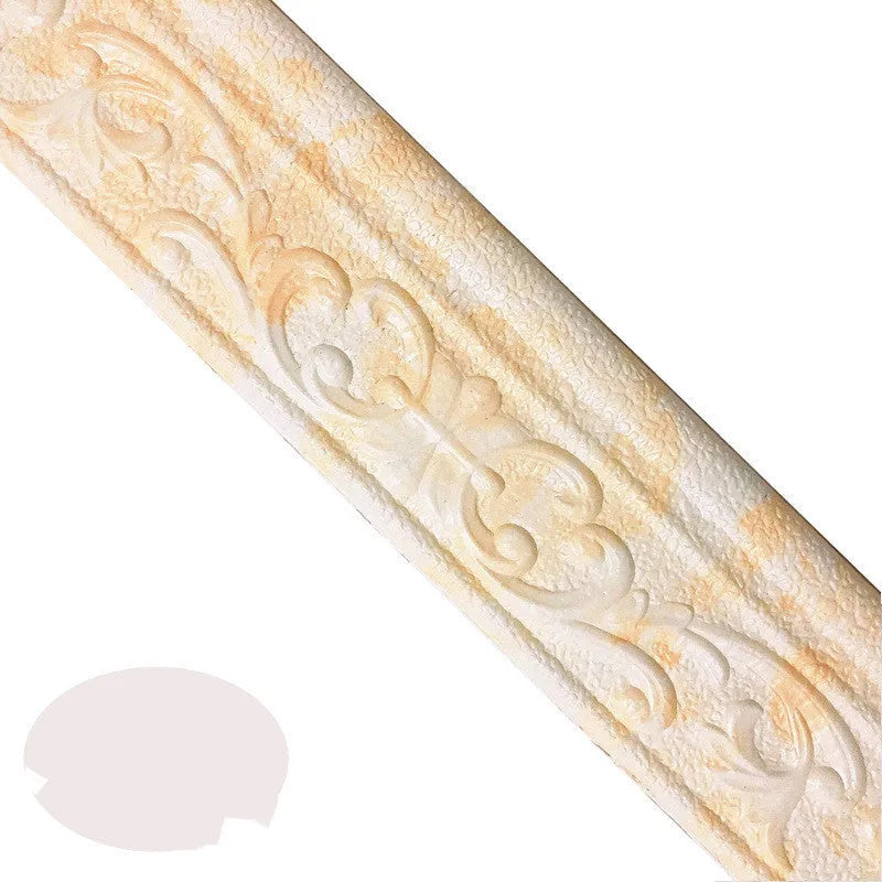 Self-adhesive waistline decorative border skirting line with grid pattern in living room setting showing anti-fouling anti-mildew properties