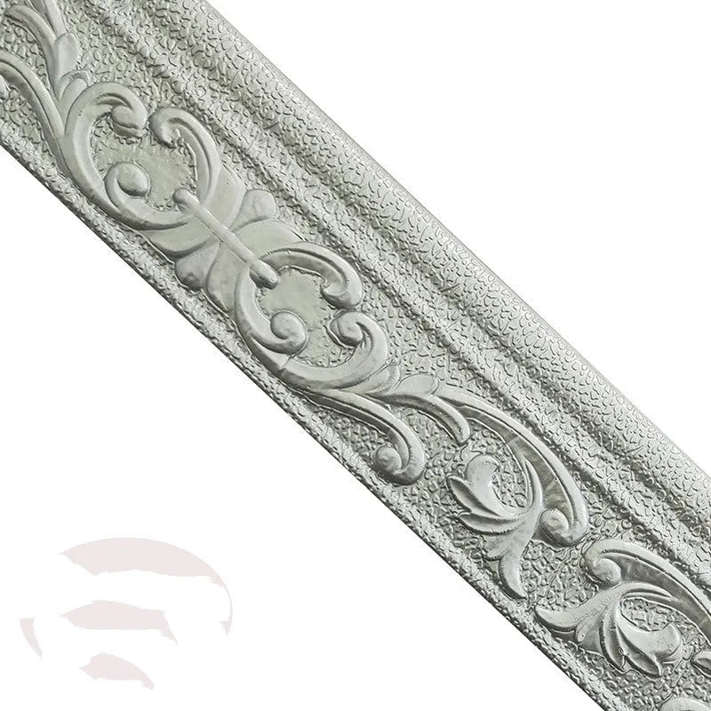 Self-adhesive waistline decorative border skirting line with grid pattern in living room setting showing anti-fouling anti-mildew properties