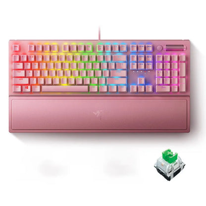 Razer BlackWidow V3 black mechanical keyboard with 104 keys, wired USB connection, and backlight
