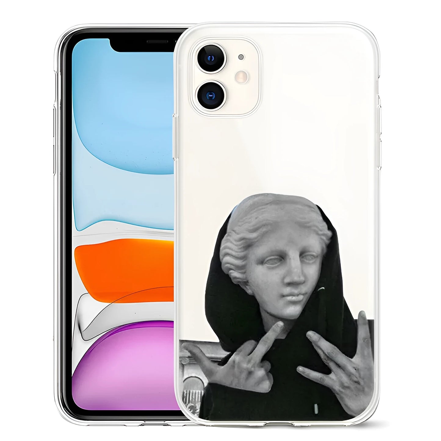 Van Gogh starry night art design on a flexible TPU phone case for iPhone models.