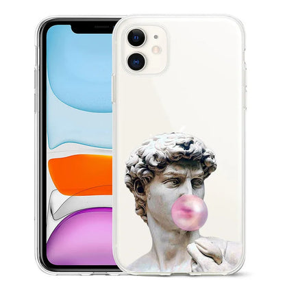 Van Gogh starry night art design on a flexible TPU phone case for iPhone models.