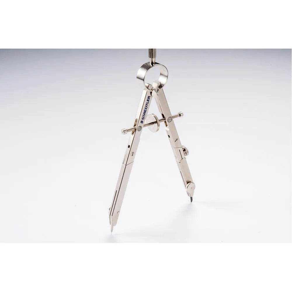 STAEDTLER 551 01 precision car compass with telescopic rod extended for 265mm circle drawing, steel construction