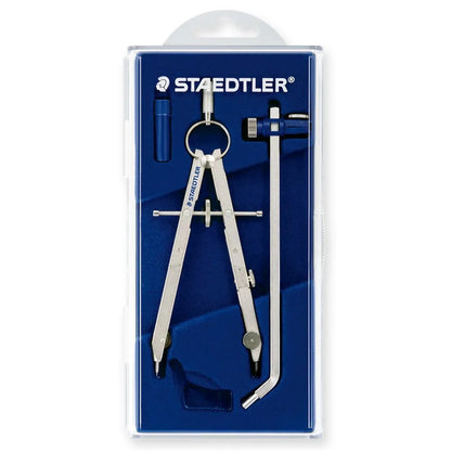 STAEDTLER 551 01 precision car compass with telescopic rod extended for 265mm circle drawing, steel construction