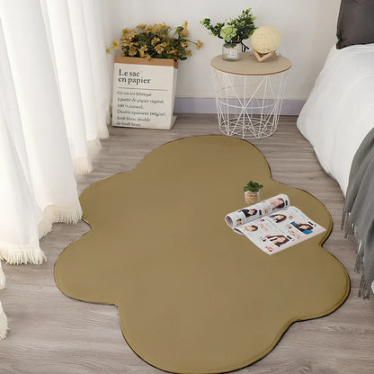 White cloud floor mat in blue colour measuring 80x120cm with plain pattern design