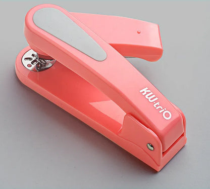 Rotatable stapler in dark blue showing 360° rotation, capable of binding 25 A4 sheets with eight direction options.