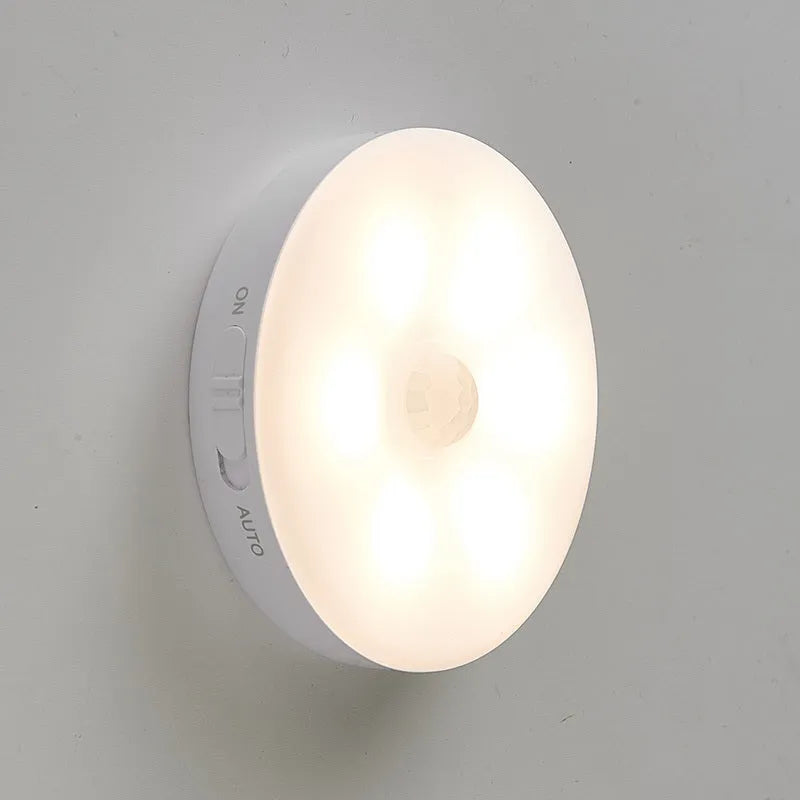 Wireless body sensing lights with motion detection for hallway and cabinet illumination