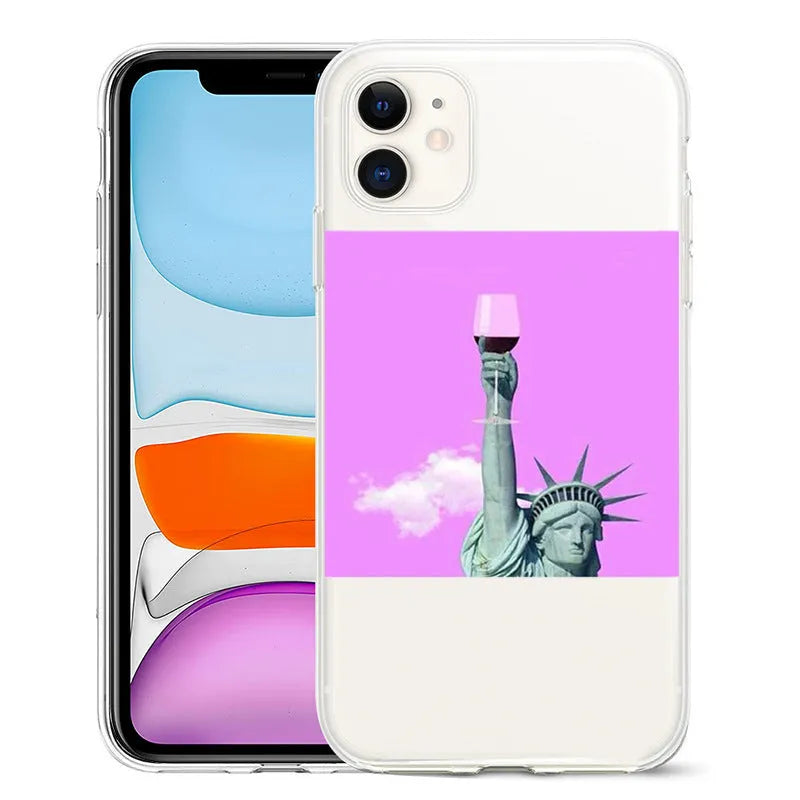 Van Gogh starry night art design on a flexible TPU phone case for iPhone models.