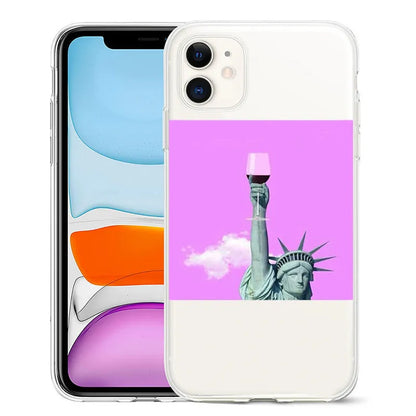 Van Gogh starry night art design on a flexible TPU phone case for iPhone models.