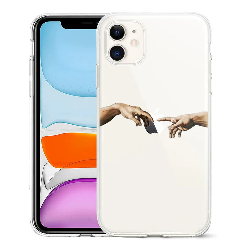 Van Gogh starry night art design on a flexible TPU phone case for iPhone models.