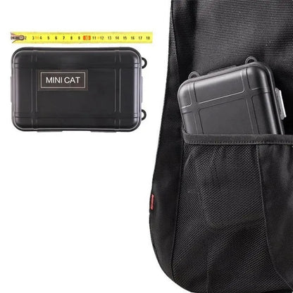 Black stainless steel survival kit with 13 tools including tactical flashlight, compass, and wire saw