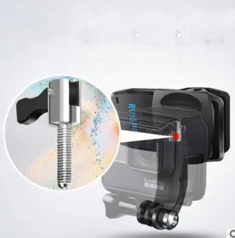 360-degree rotating backpack clip for GoPro action cameras with aluminium alloy construction