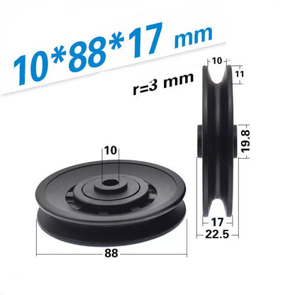 Stainless steel fitness pulley with U over line for smooth operation