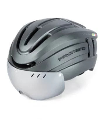 Mountain bike helmet with LED warning light and ventilation system