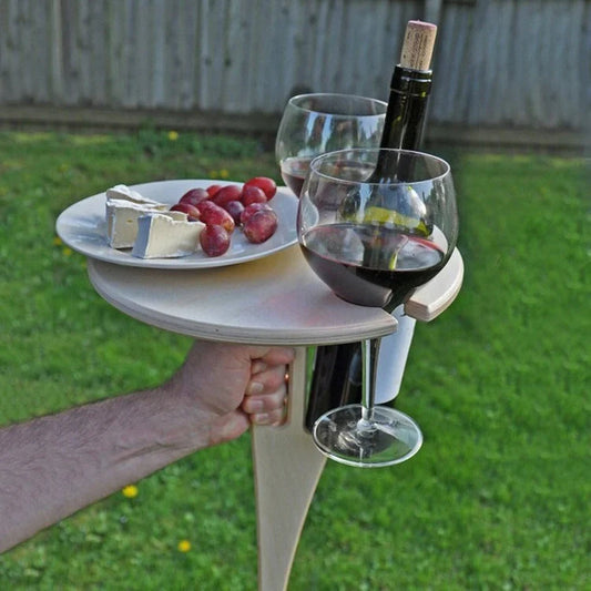 Outdoor detachable and foldable wine rack for picnics and camping