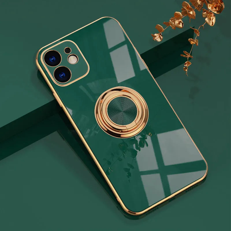 Electroplating magnetic iPhone case for car dashboard mounting in multiple colour options