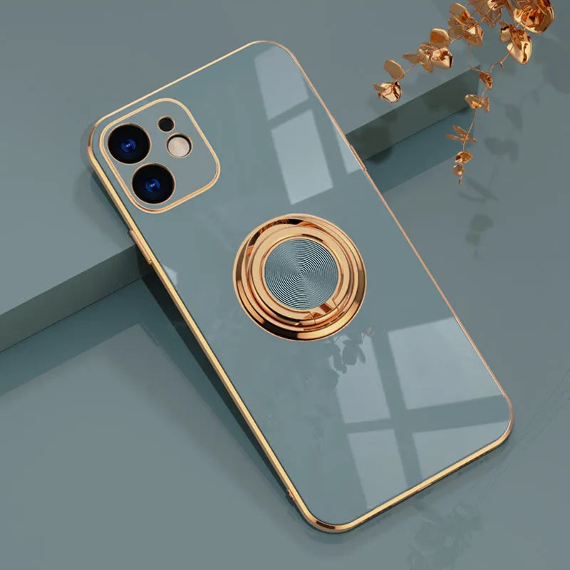 Electroplating magnetic iPhone case for car dashboard mounting in multiple colour options