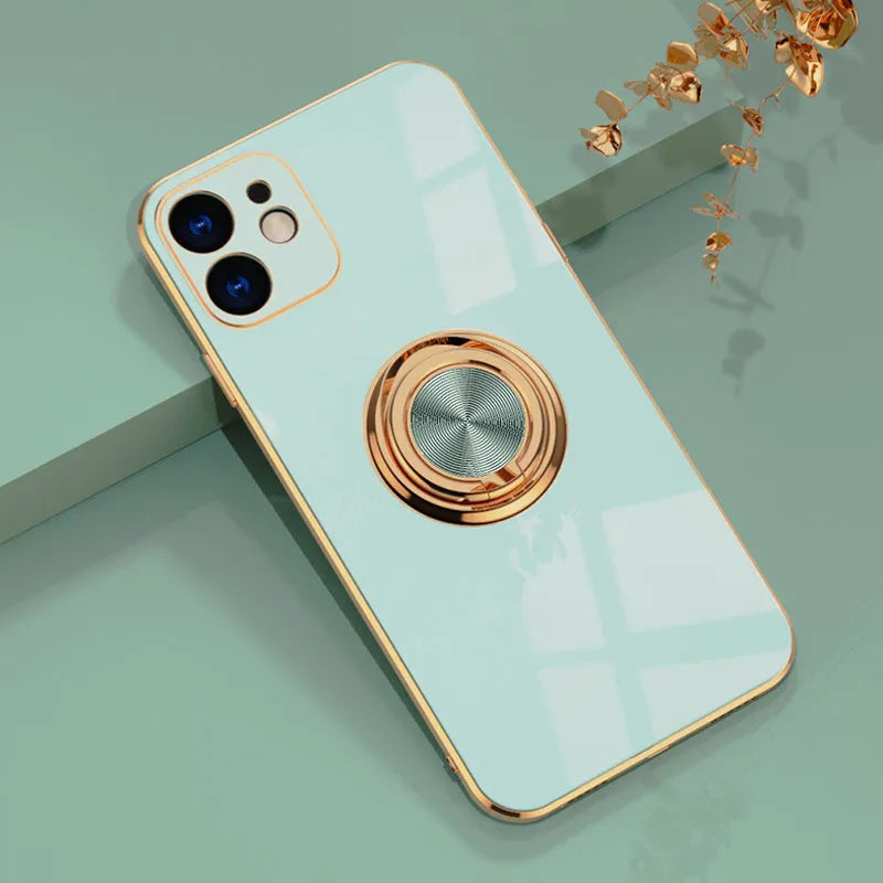 Electroplating magnetic iPhone case for car dashboard mounting in multiple colour options