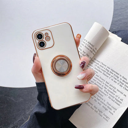 Electroplating magnetic iPhone case for car dashboard mounting in multiple colour options