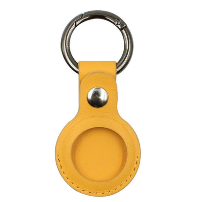 Apple-Compatible AirTags Leather Keychain Protective Case in multiple color options