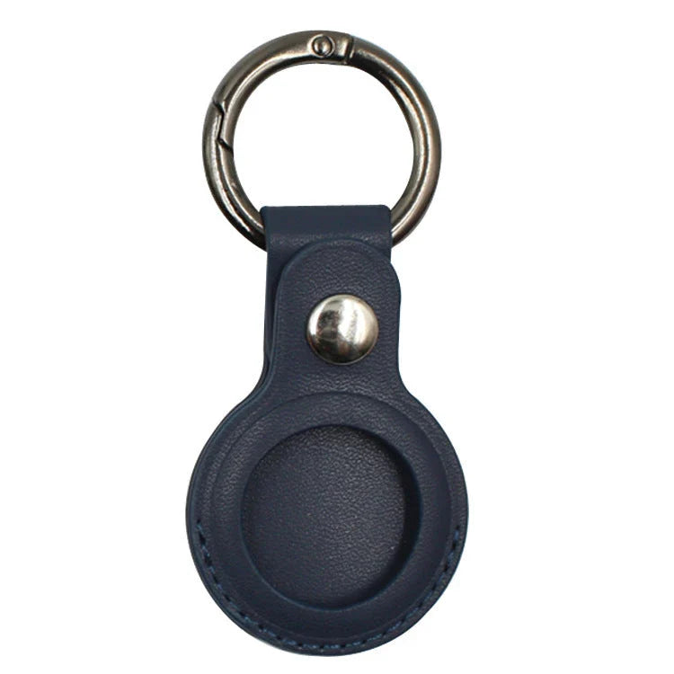 Apple-Compatible AirTags Leather Keychain Protective Case in multiple color options