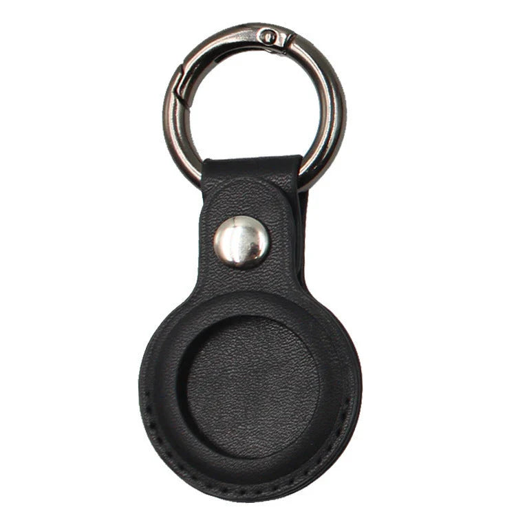 Apple-Compatible AirTags Leather Keychain Protective Case in multiple color options