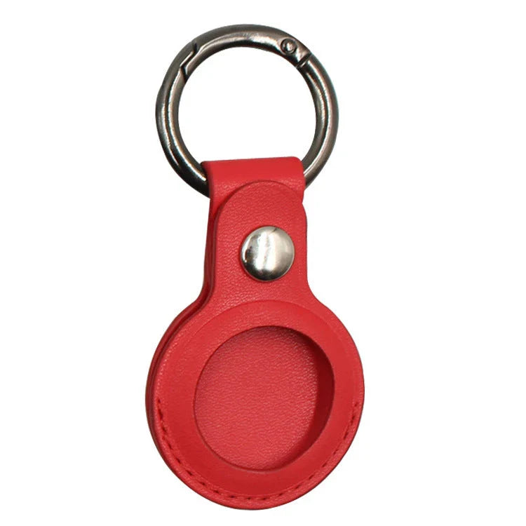 Apple-Compatible AirTags Leather Keychain Protective Case in multiple color options