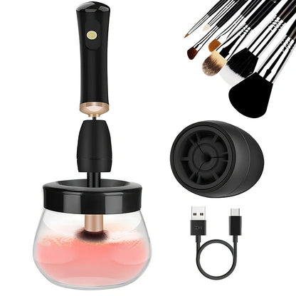 Makeup brush cleaning machine electric scrubber with 3cm silicone head and 9cm total length